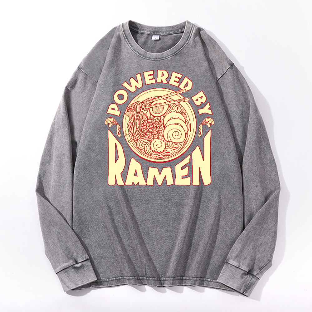 Ramen Vintage Cotton Wash Crewneck Sweatshirt