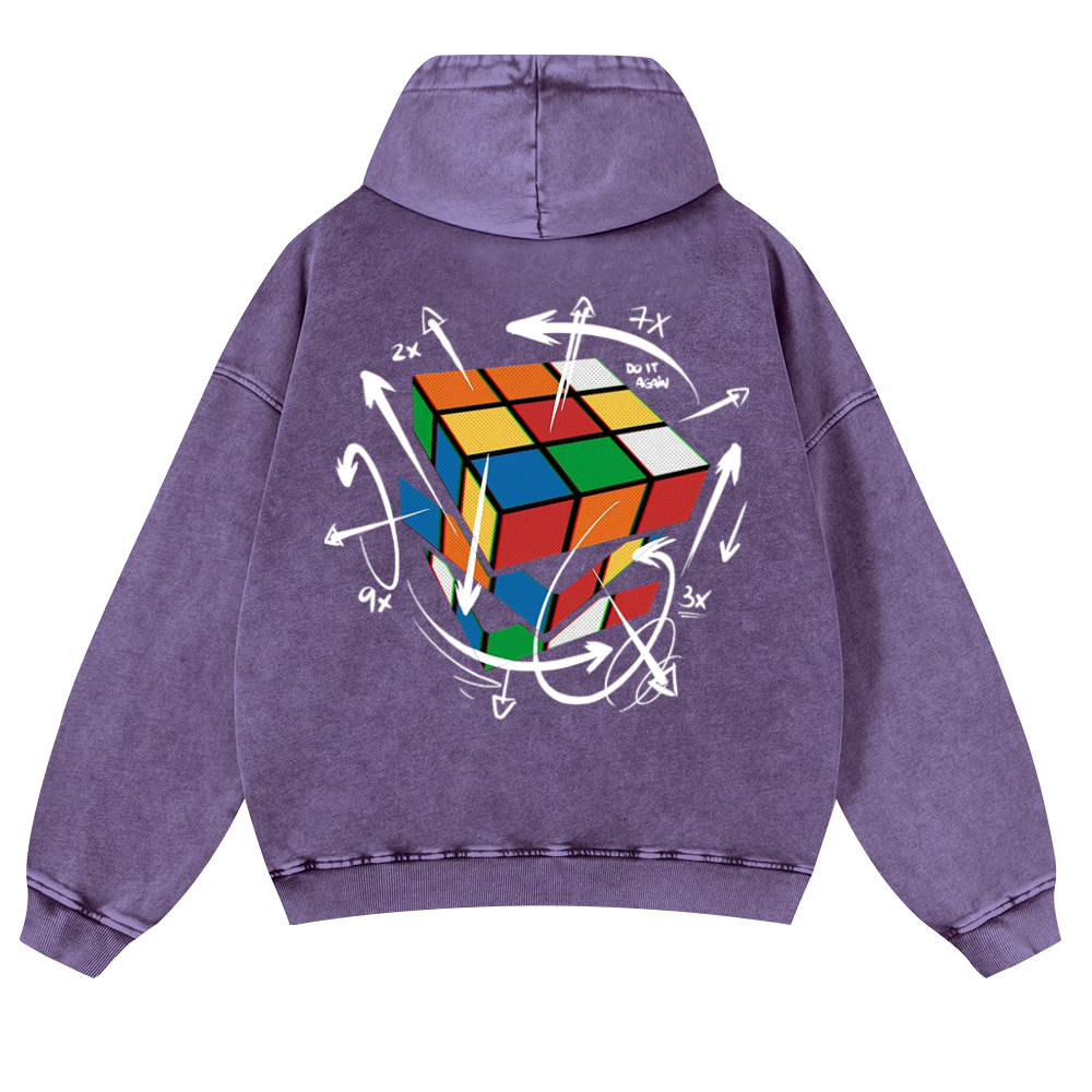 The Cube's Formula Vintage Washed Cotton Back Art Hoodie
