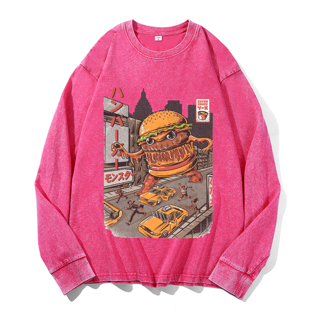 Hamburger Vintage Cotton Wash Crewneck Sweatshirt