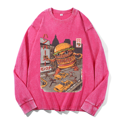 Hamburger Vintage Cotton Wash Crewneck Sweatshirt