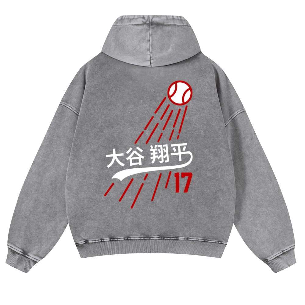 Shohei Ohtani Vintage Washed Cotton Back Art Hoodie