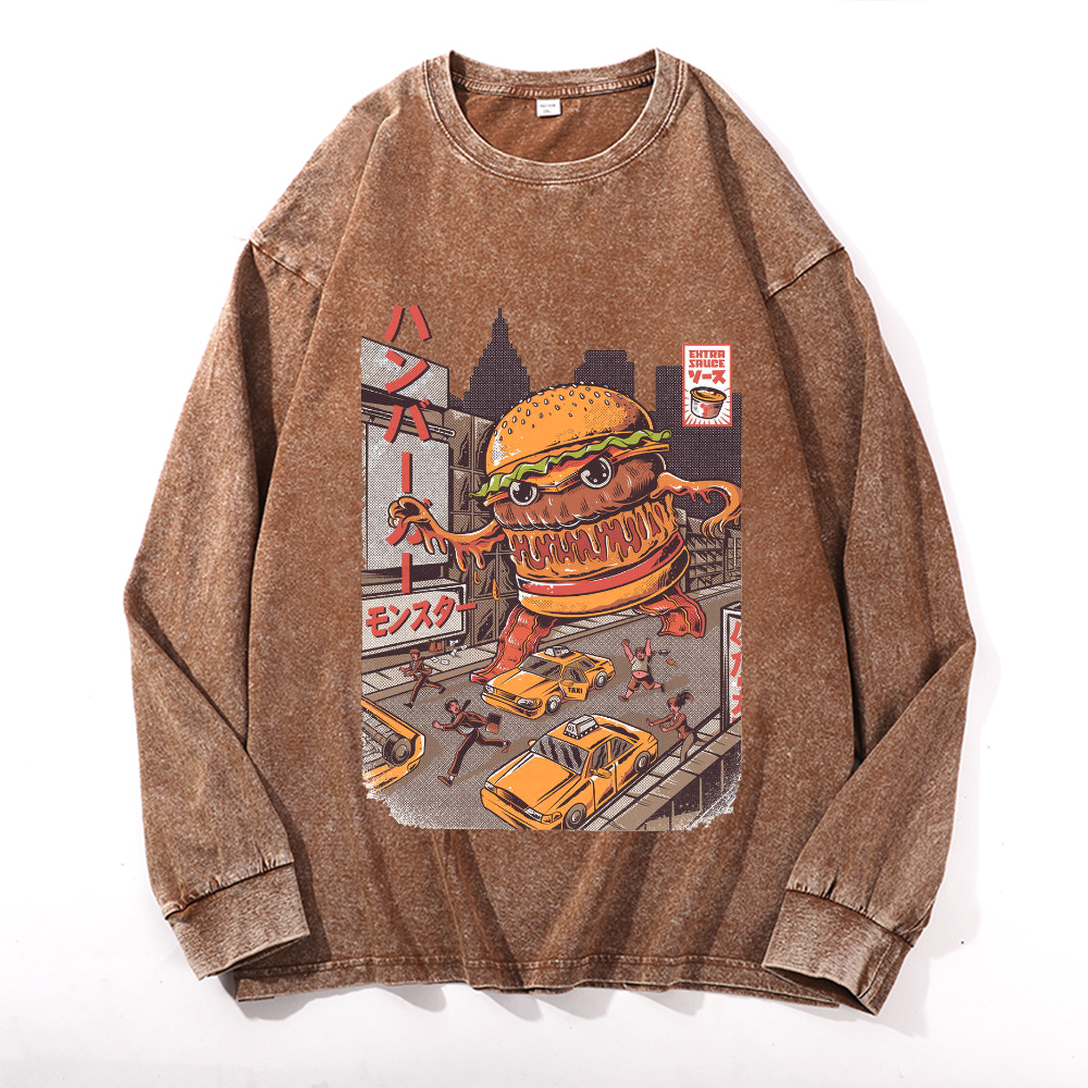 Hamburger Vintage Cotton Wash Crewneck Sweatshirt