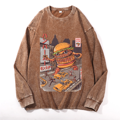 Hamburger Vintage Cotton Wash Crewneck Sweatshirt