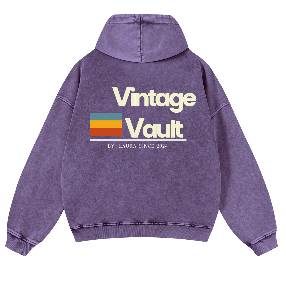 Vintage Vault Vintage Washed Cotton Back Art Hoodie