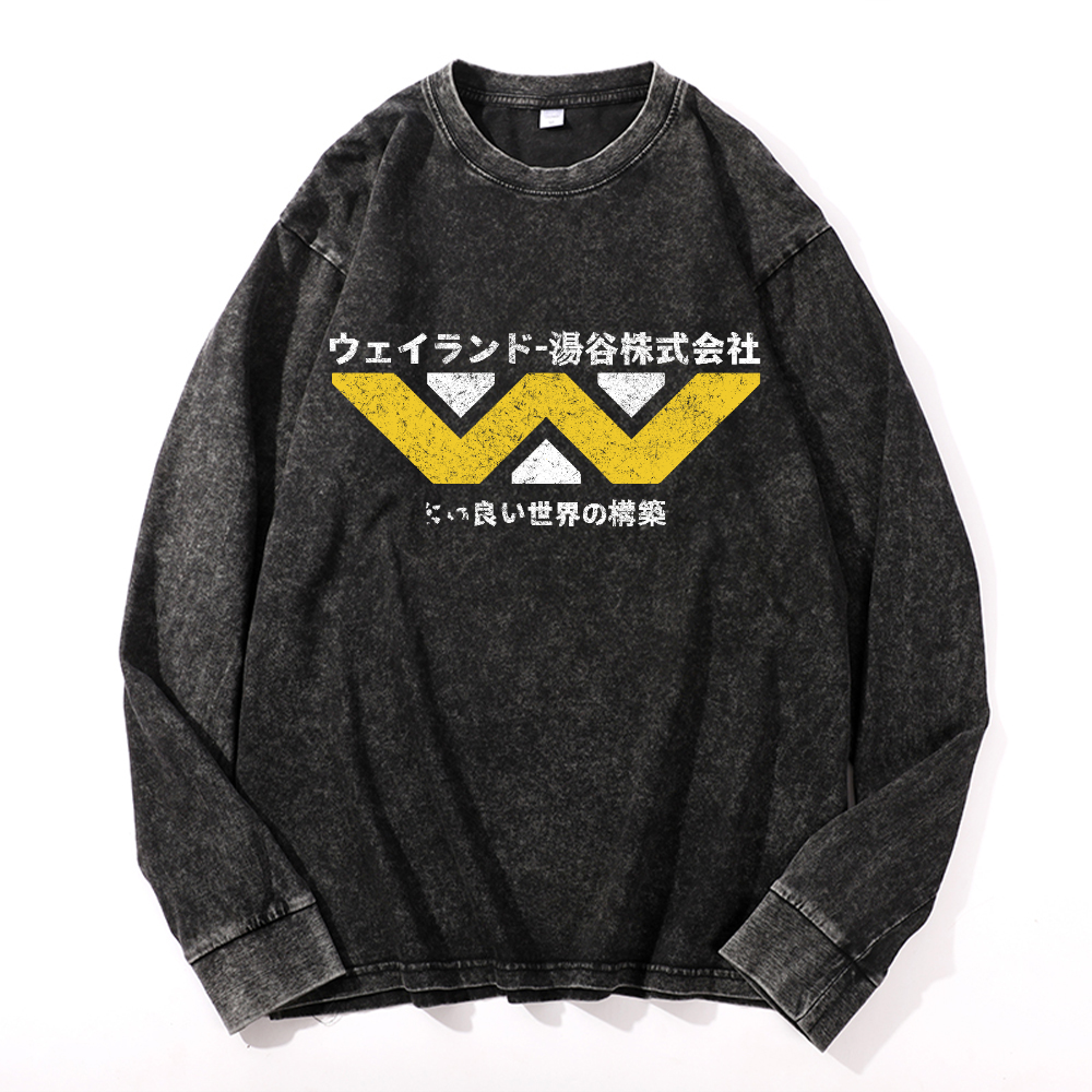 Weyland Yutani  Vintage Cotton Wash Crewneck Sweatshirt