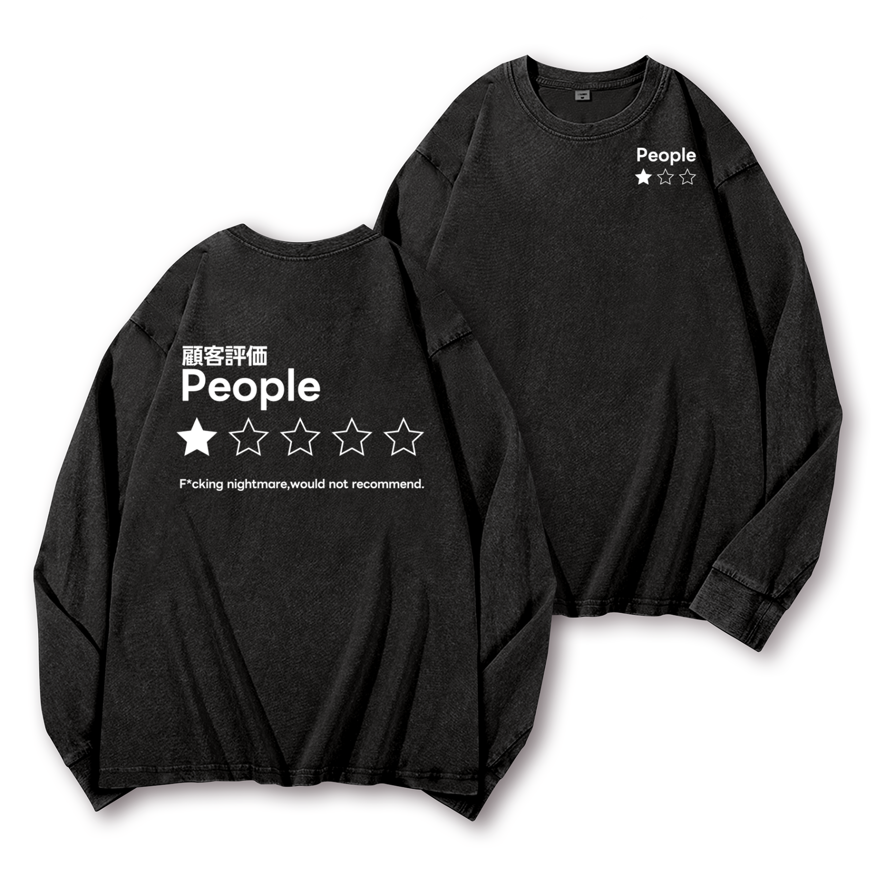 People Vintage Washed Cotton Back Art Long-sleeve T-shirt