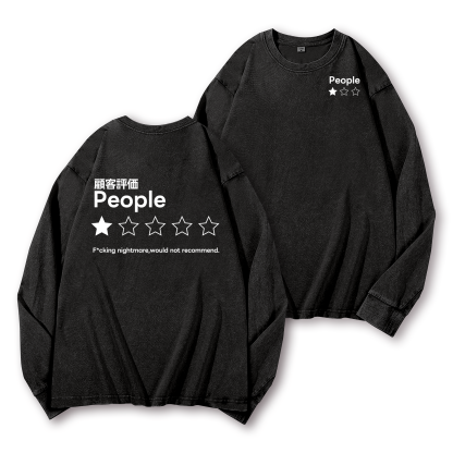 People Vintage Washed Cotton Back Art Long-sleeve T-shirt