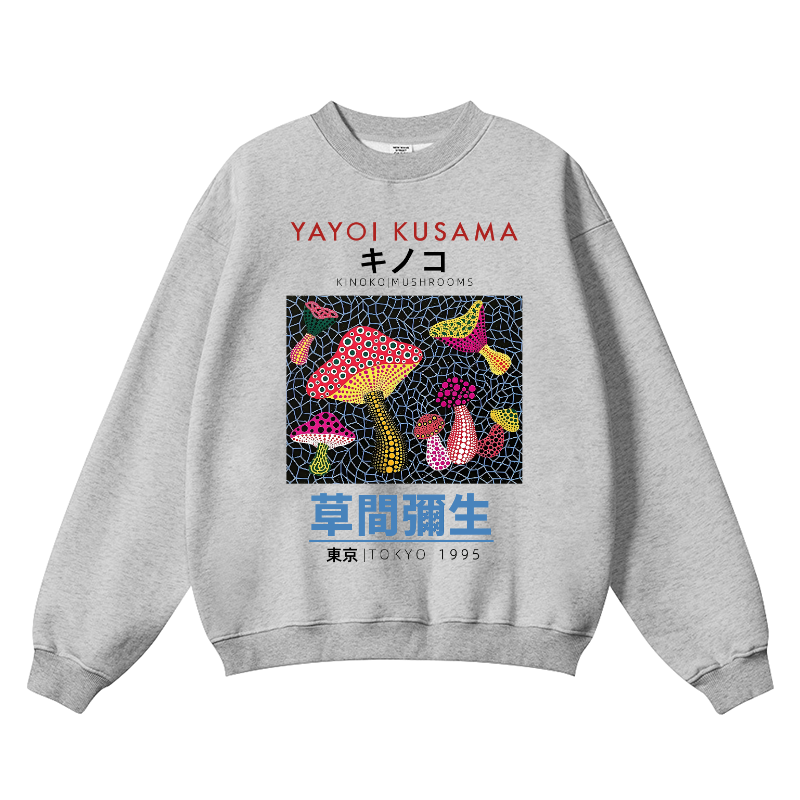 Yayoi Kusama Mushroom Wrinkle-Resistant Crewneck Sweatshirt