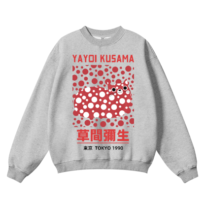 Yayoi Kusama Dot Cat Wrinkle-Resistant Crewneck Sweatshirt