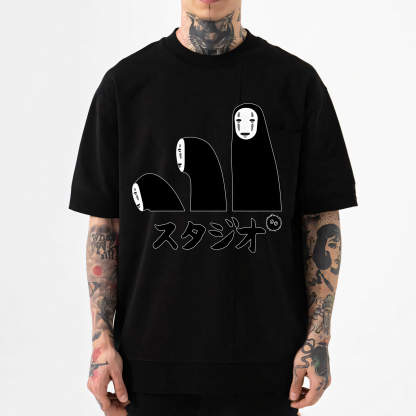 Studio Ghibli Spirited Away No Face Kaonashi Japanese Style Classic Tee
