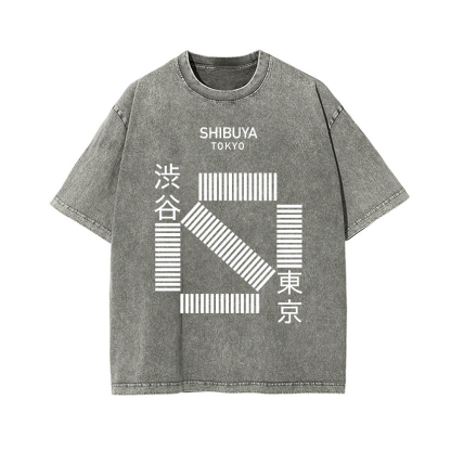 Shibuya Tokyo Vintage Wash Japanese Design T-Shirt