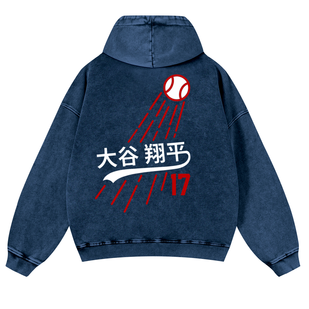 Shohei Ohtani Vintage Washed Cotton Back Art Hoodie