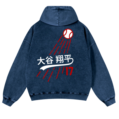 Shohei Ohtani Vintage Washed Cotton Back Art Hoodie