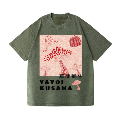 Yayoi Kusama Mushroom Pumpkin Vintage Wash Japanese Design T-Shirt
