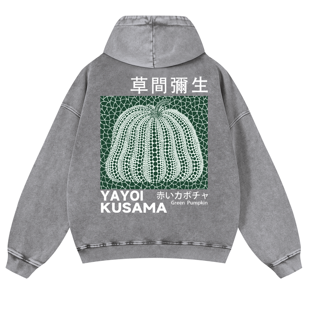 Yayoi Kusama Pumpkin Vintage Washed Cotton Back Art Hoodie