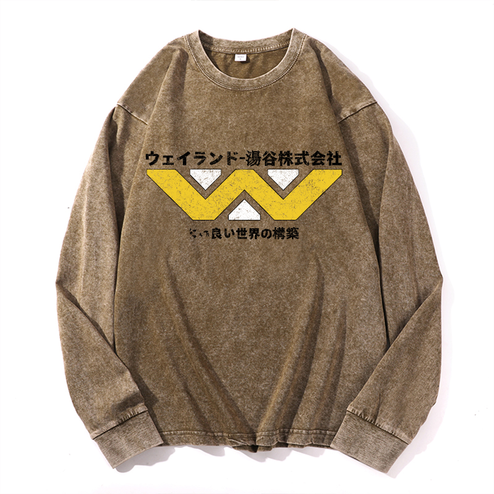 Weyland Yutani  Vintage Cotton Wash Crewneck Sweatshirt
