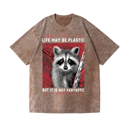 Raccoon Vintage Wash Japanese Design T-Shirt