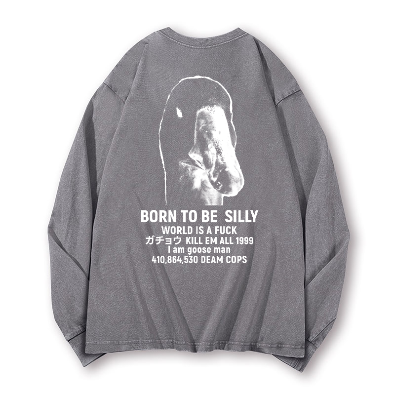 Goose Vintage Washed Cotton Back Art Long-sleeve T-shirt