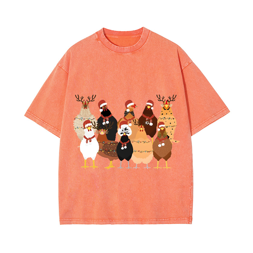 Chicken Vintage Wash Japanese Design T-Shirt