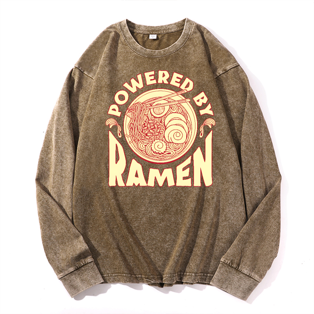 Ramen Vintage Cotton Wash Crewneck Sweatshirt