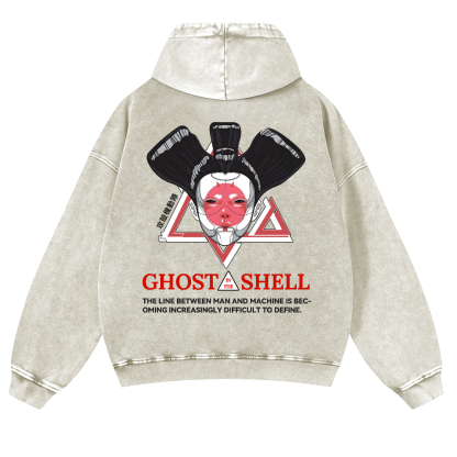 Ghost in the Shell Geisha Vintage Washed Cotton Back Art Hoodie