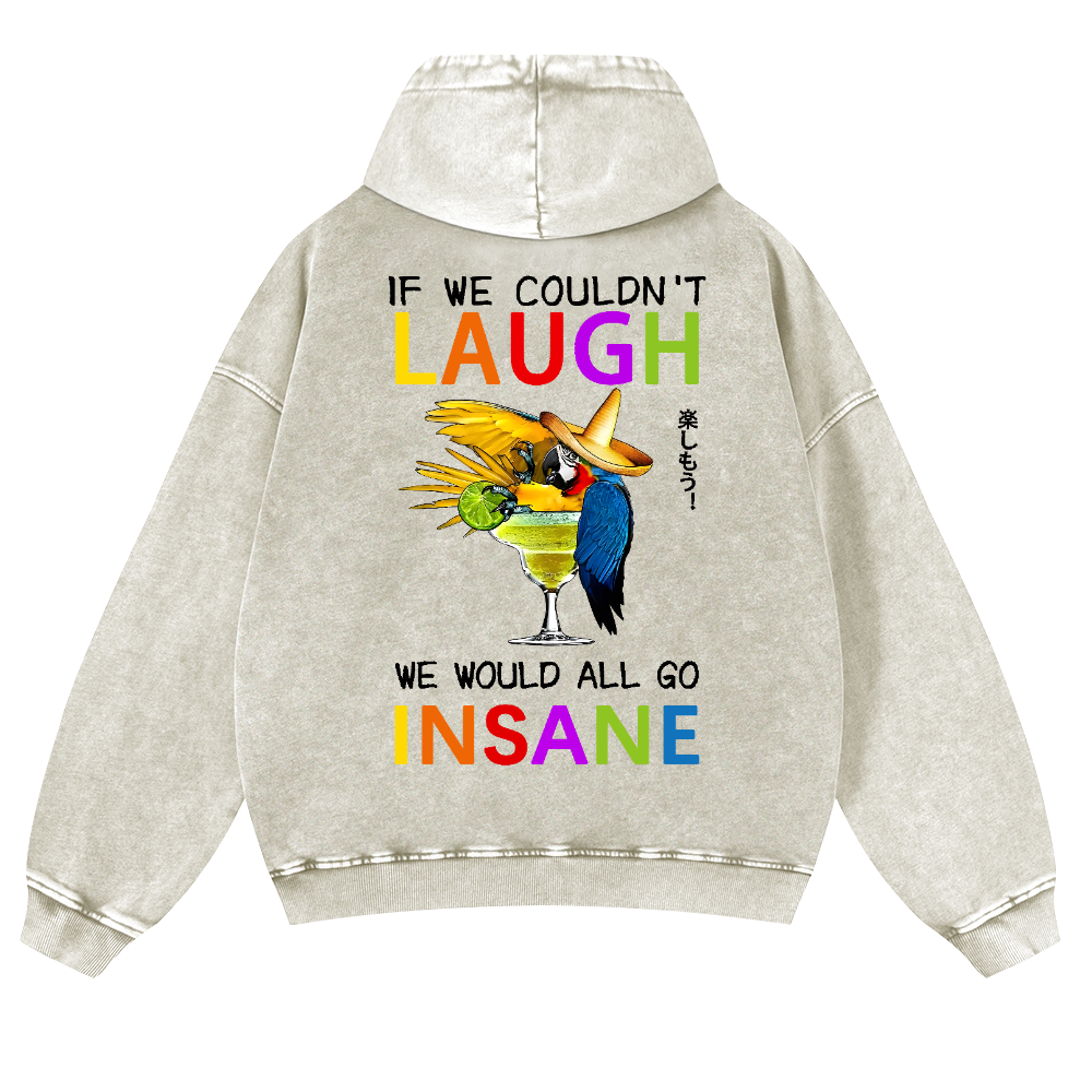 Parrot Vintage Washed Cotton Back Art Hoodie