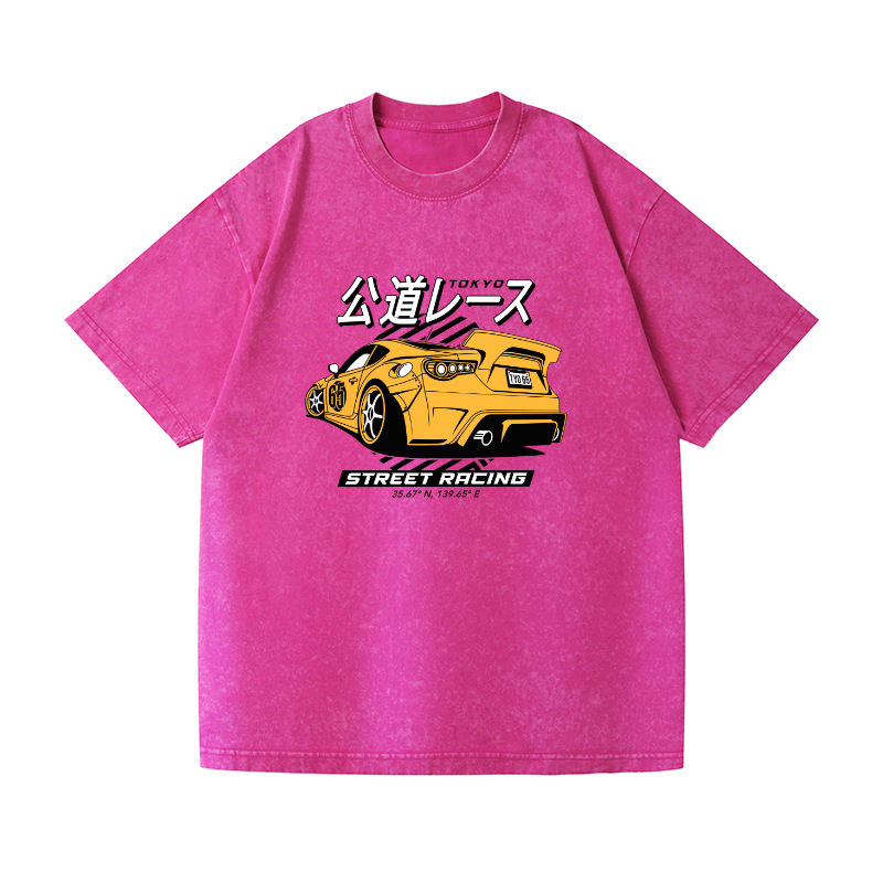 Car Vintage Wash Japanese Design T-Shirt
