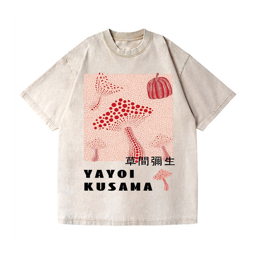 Yayoi Kusama Mushroom Pumpkin Vintage Wash Japanese Design T-Shirt