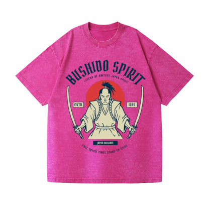 Bushido Spirit Vintage Wash Japanese Design T-Shirt