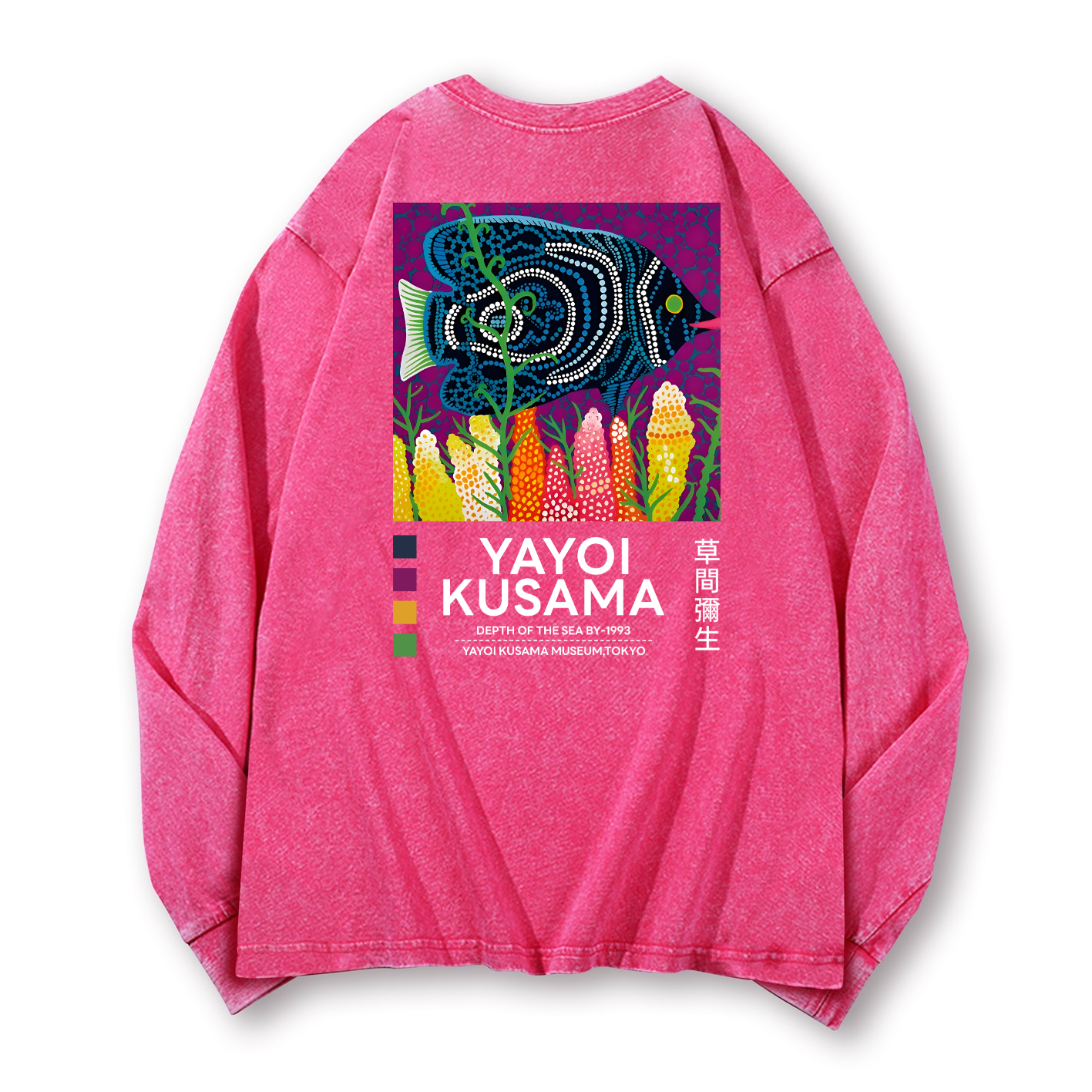 Yayoi Kusama Vintage Washed Cotton Back Art Long-sleeve T-shirt