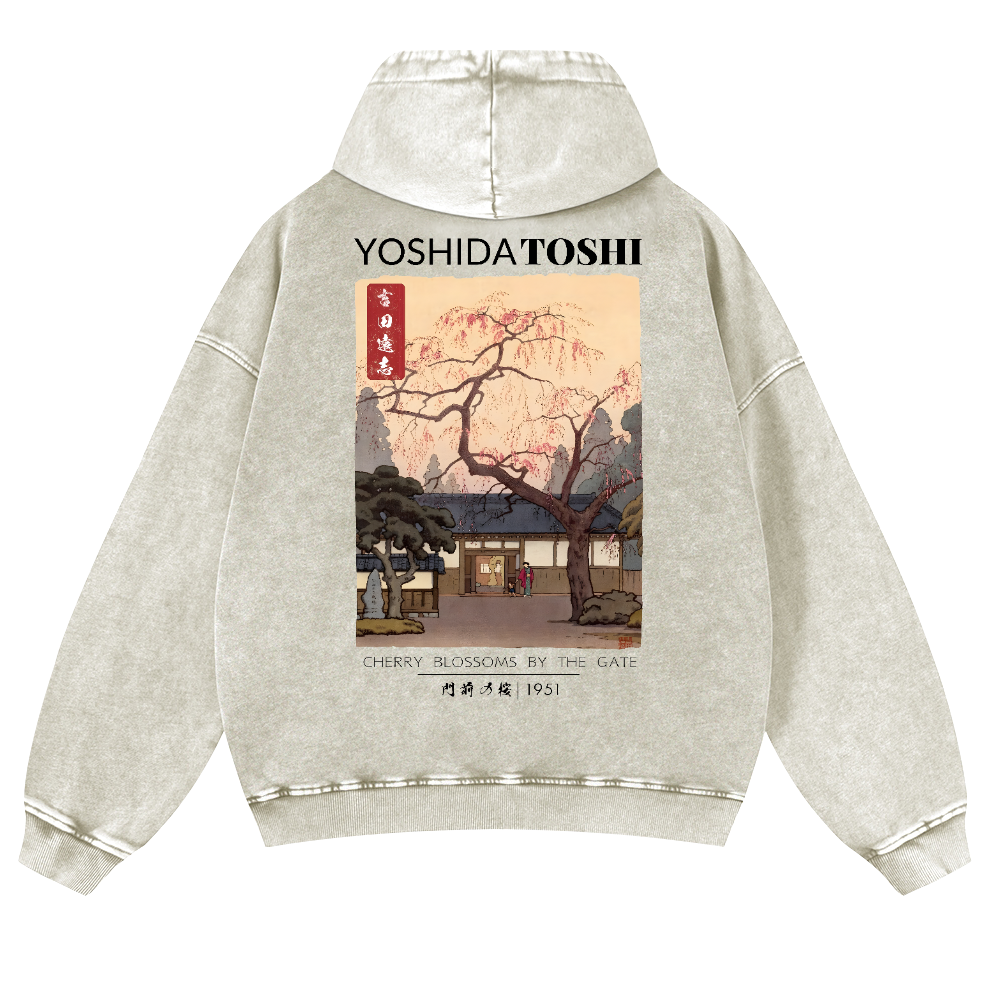 Yoshida Toshi Vintage Washed Cotton Back Art Hoodie
