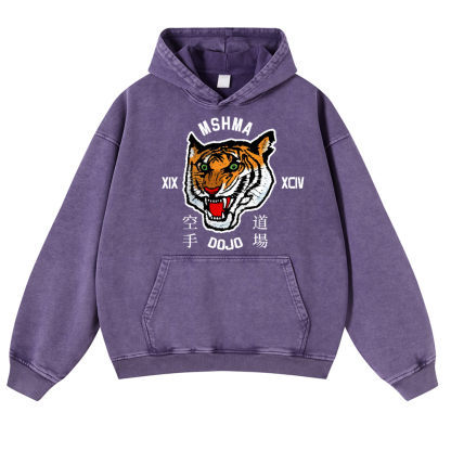 MSHMA Dojo Tiger Vintage Washed Thick Cotton Hoodie