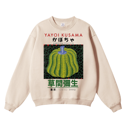 Yayoi Kusama Pumpkin Wrinkle-Resistant Crewneck Sweatshirt