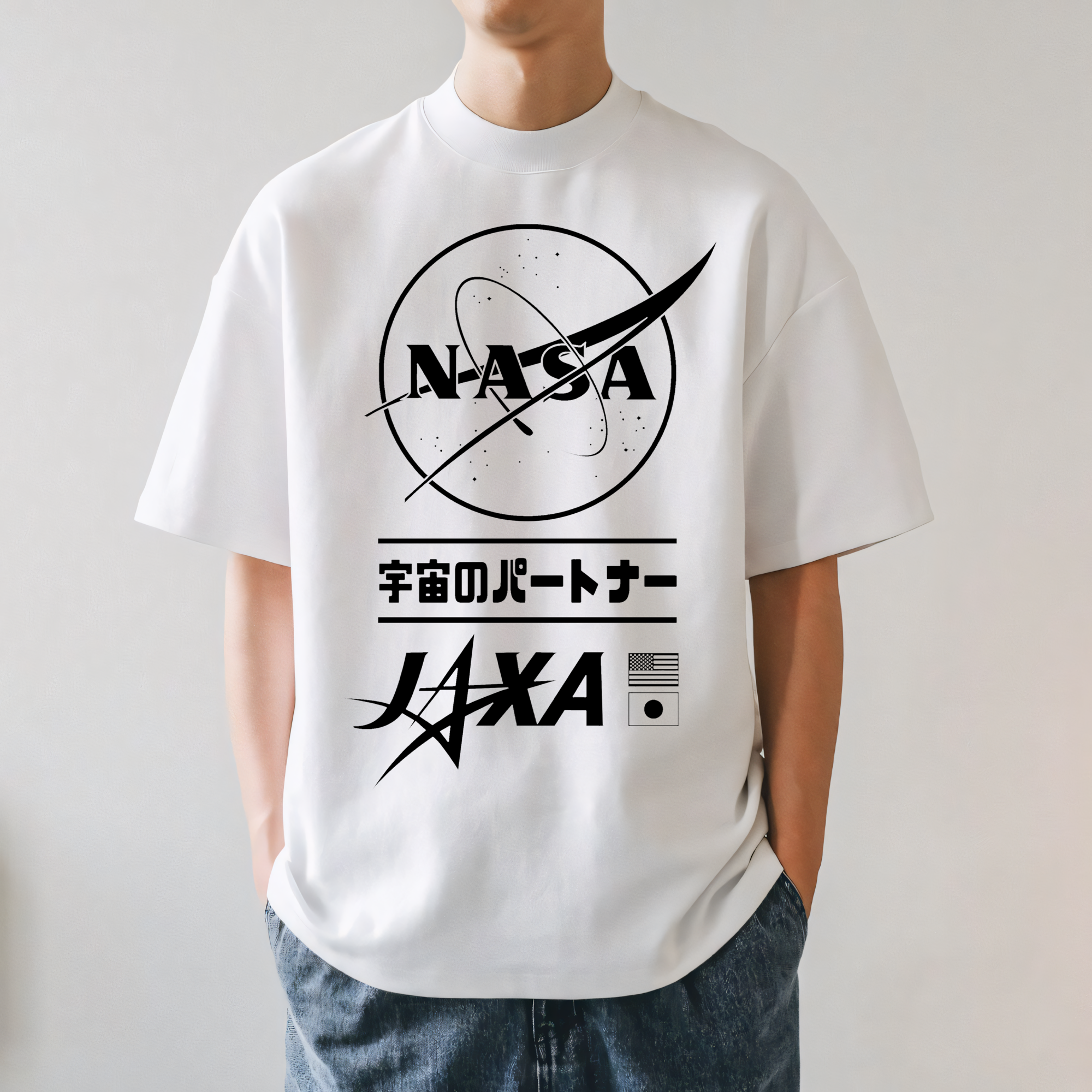 NASA JAXA Space Partners Universe Japanese Style Classic Tee