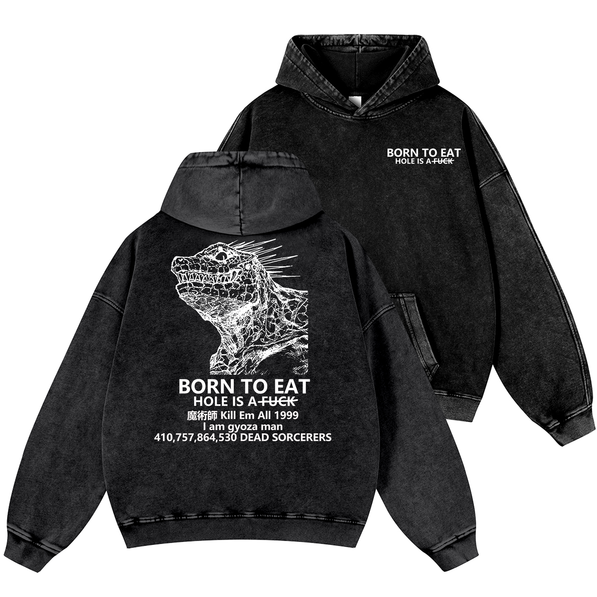 Dorohedoro Anime Vintage Washed Cotton Back Art Hoodie
