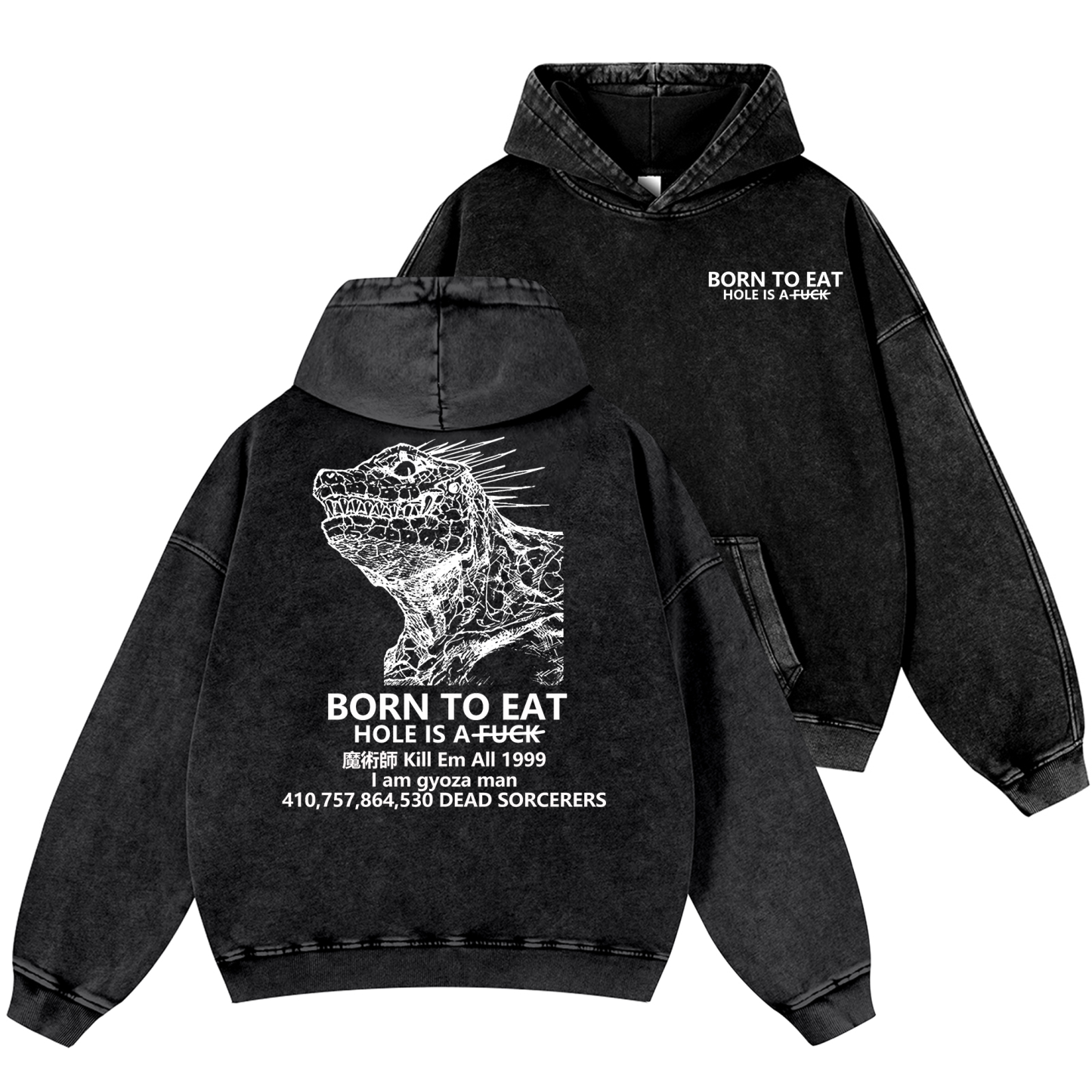 Dorohedoro Anime Vintage Washed Cotton Back Art Hoodie