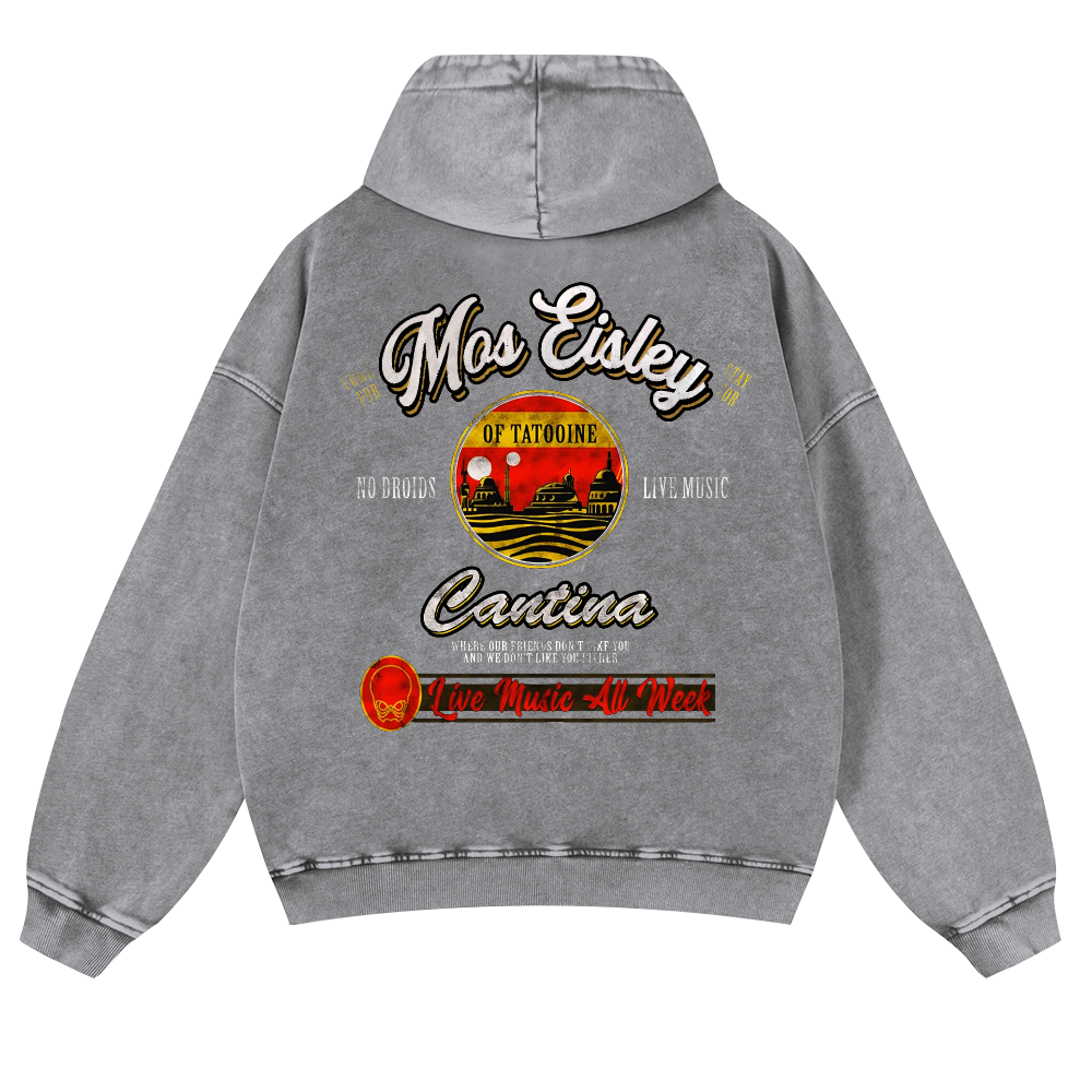 Mos Eisley Cantina Vintage Washed Cotton Back Art Hoodie