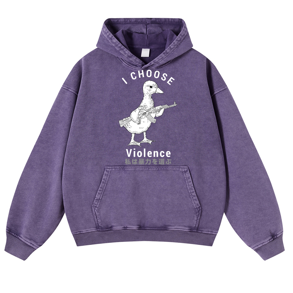 Duck Vintage Washed Thick Cotton Hoodie