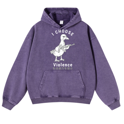 Duck Vintage Washed Thick Cotton Hoodie