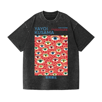 Yayoi Kusama eyes Vintage Wash Japanese Design T-Shirt