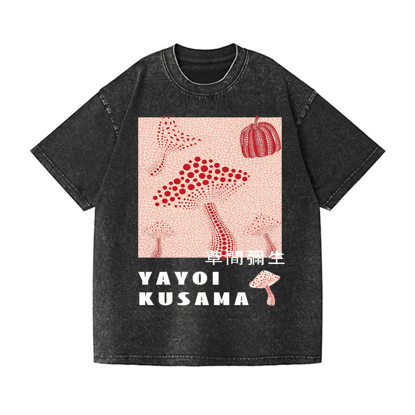 Yayoi Kusama Mushroom Pumpkin Vintage Wash Japanese Design T-Shirt