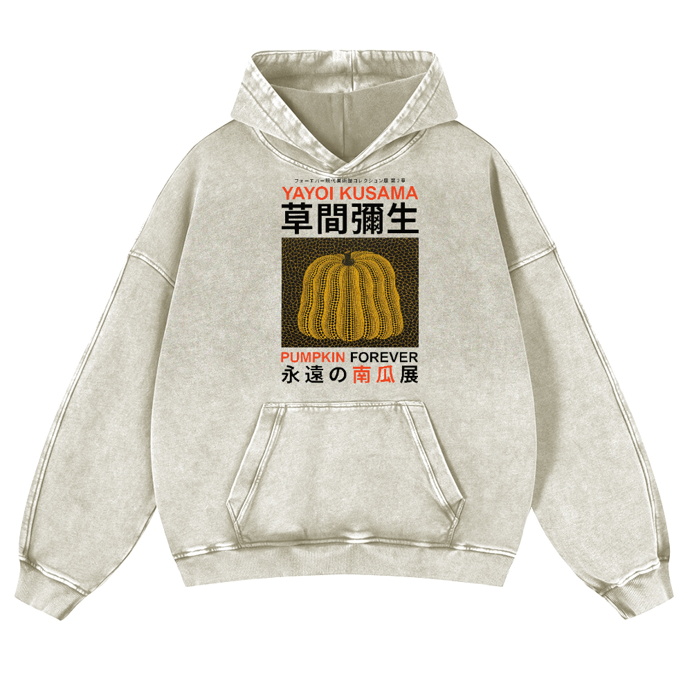 Pumpkin Forever Vintage Washed Thick Cotton Hoodie