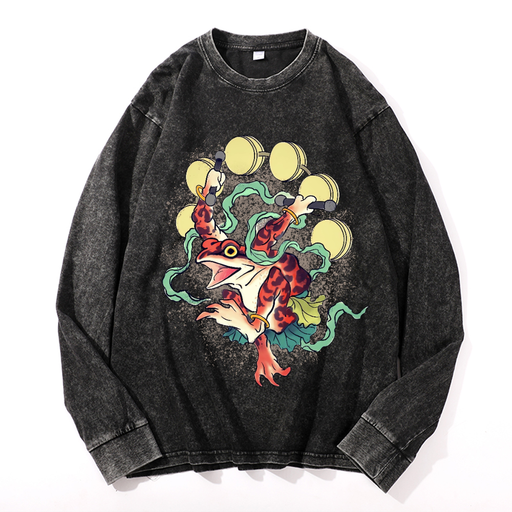 Frog Vintage Cotton Wash Crewneck Sweatshirt