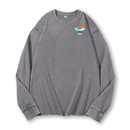 Godzilla The Monster Rice of Tokyo Vintage Washed Cotton Back Art Long-sleeve T-shirt