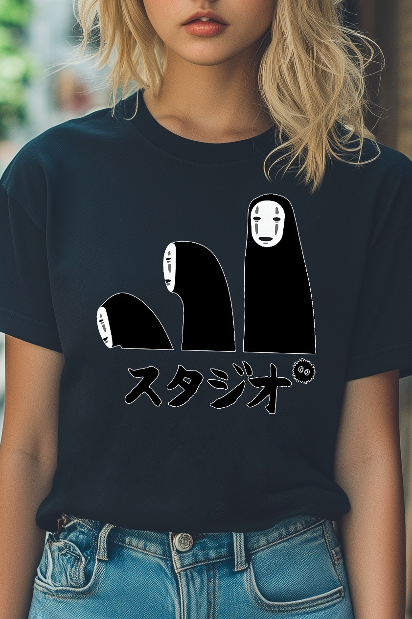 Studio Ghibli Spirited Away No Face Kaonashi Japanese Style Women's Classic Tee