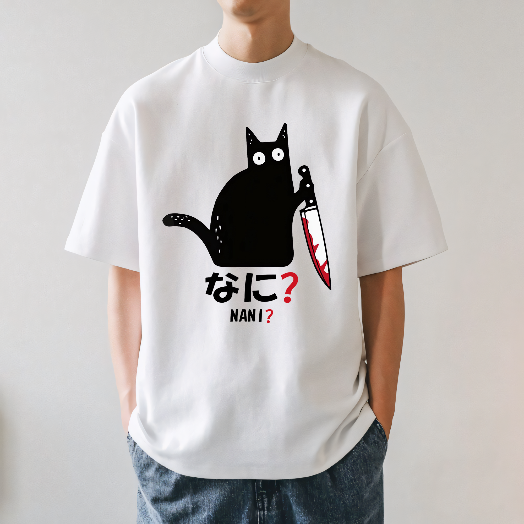 Black Cat Japanese Style Classic Tee