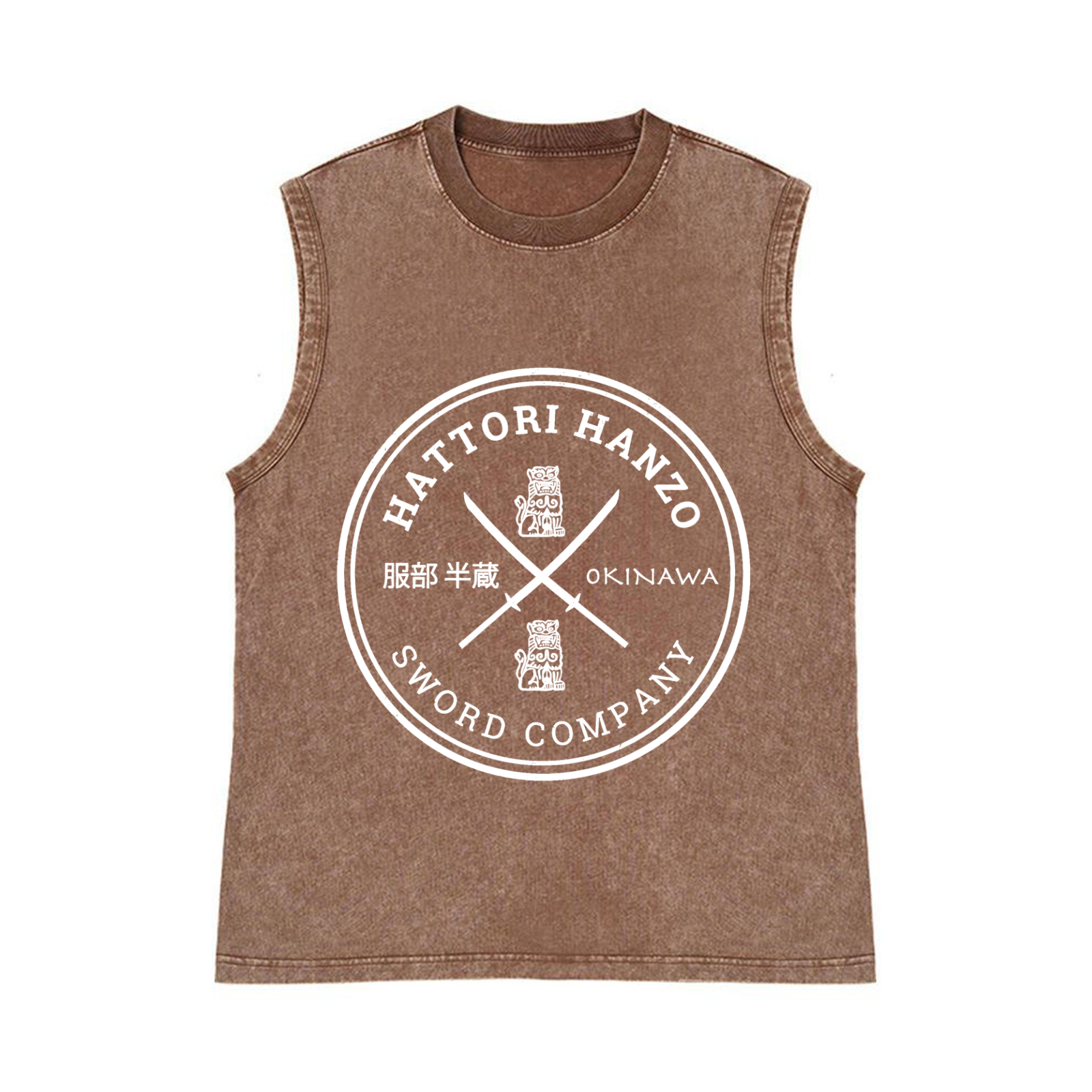 Hattori Hanzo Sword Company Pure Cotton Wash-Dyed Sleeveless Tank Top