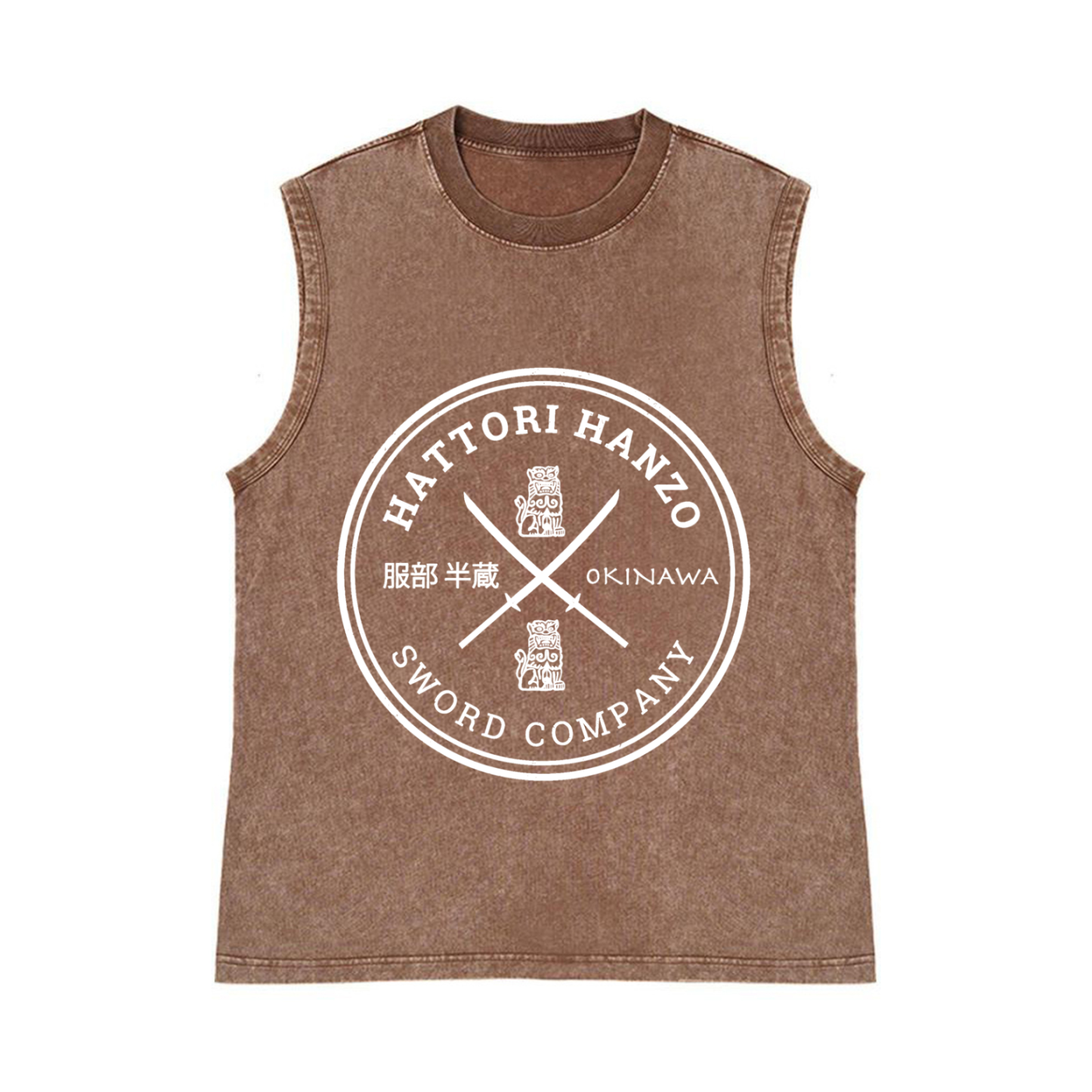 Hattori Hanzo Sword Company Pure Cotton Wash-Dyed Sleeveless Tank Top
