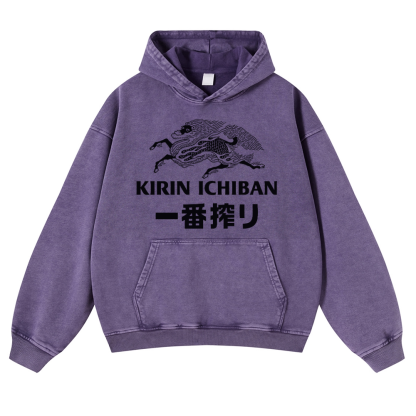 Kirin Brewery Vintage Washed Thick Cotton Hoodie