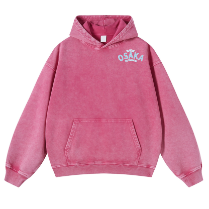 Osaka Dotonbori Drunken Octopus Vintage Washed Cotton Back Art Hoodie